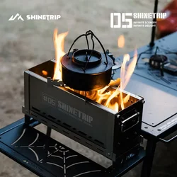 ShineTrip nuevo invierno de acero inoxidable para acampar al aire libre IGT semimunidad horno de combustión secundaria cocina portátil plegable