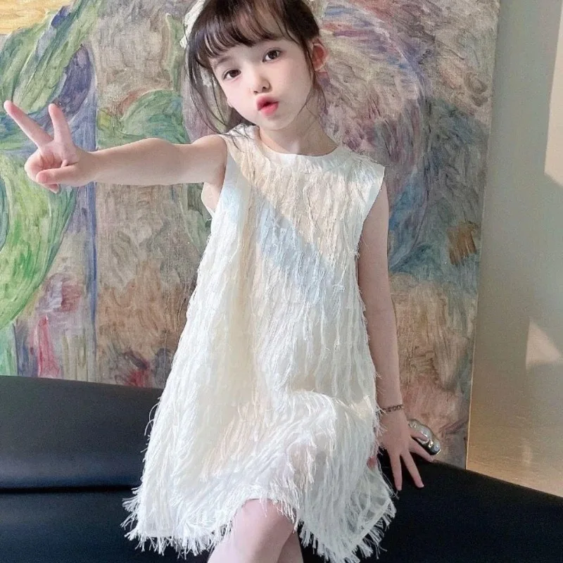 Trendy and Chic Fairy Princess Vest Dress for Baby with Stylish Tassel Bow  Girl Girls Dresses 2 To 8 Years Cotton Kids White 6 - AliExpress 1501