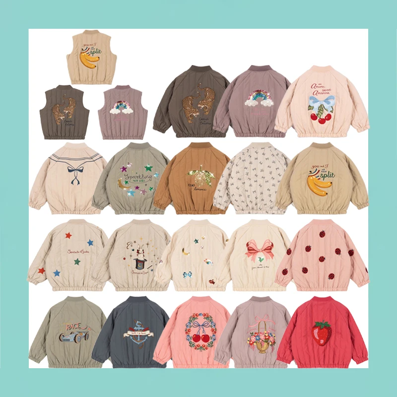 

2025 New Autumn Boy's Flying Jacket Girl's Fleece Warm Jacket Kids Solid Color Printed Fashionable Top Winter Jacket