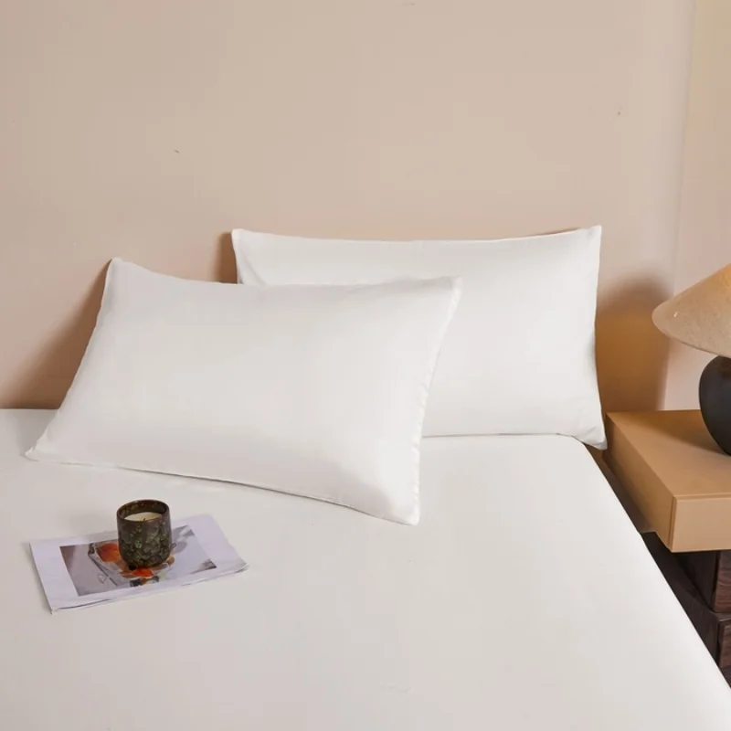 Kissenbezüge aus 100 % Bambusfaser, kühlend, antibakteriell, einfarbig, weiß, für Hotel, Zuhause, Sommer, Umschlag-Stil, Kissenbezüge, 48 x 74 cm x 2 Stück – Detail 2