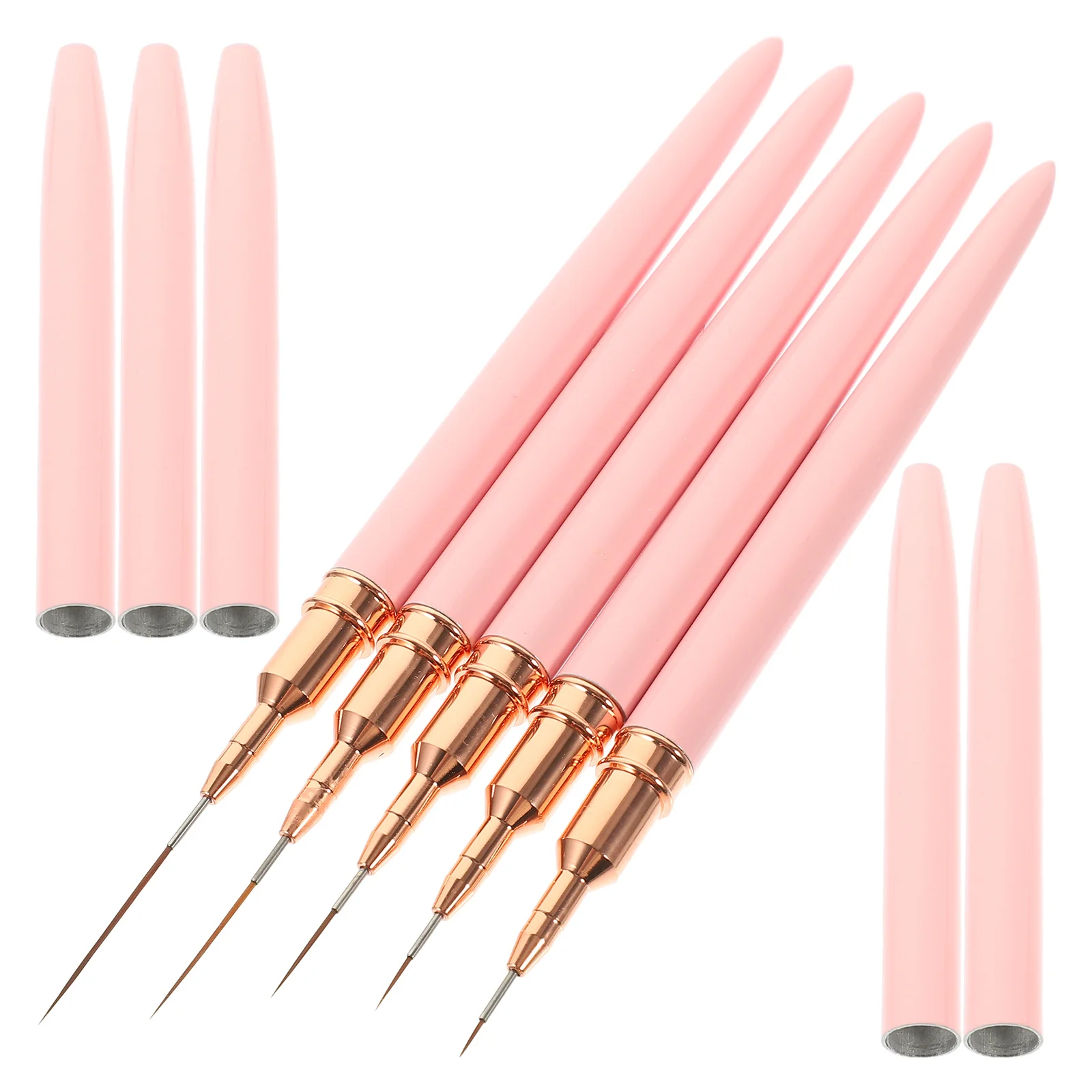 5pcs Brushes Fine Tip For Gel Polish Manicure Design Salon Supplies Tools Nail Art Nail Art Drawing Pens Supplies