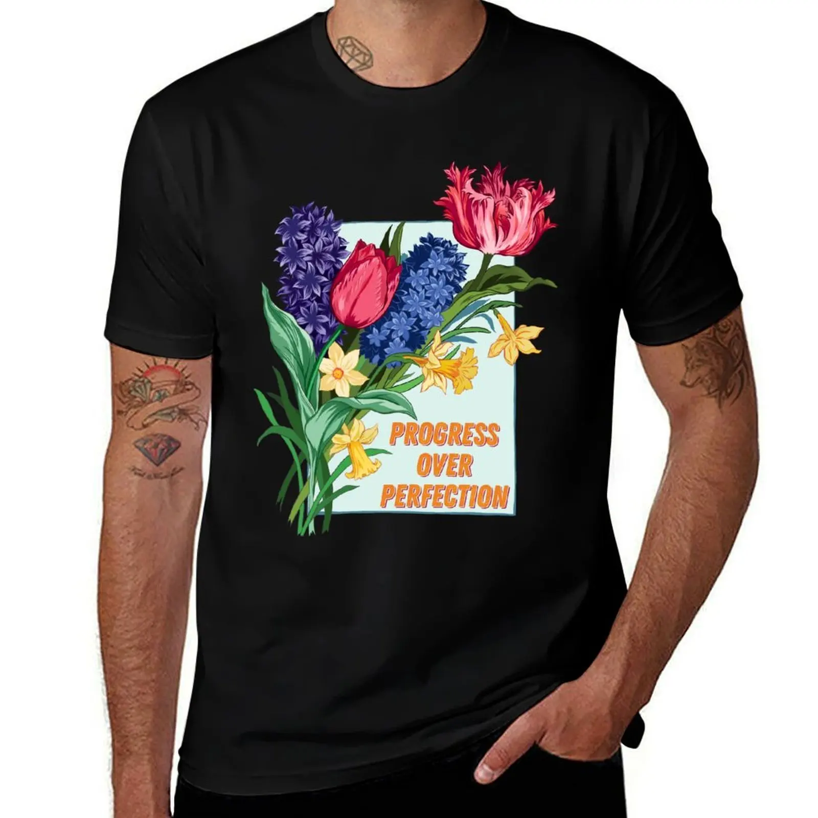 Progress Over Perfection T-Shirt Sporty Breathable Short Sleeve T-Shirt