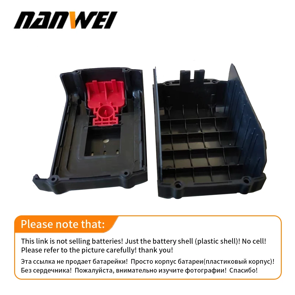 NANWEI Battery Shell, plástico, apenas Shell sem célula de bateria