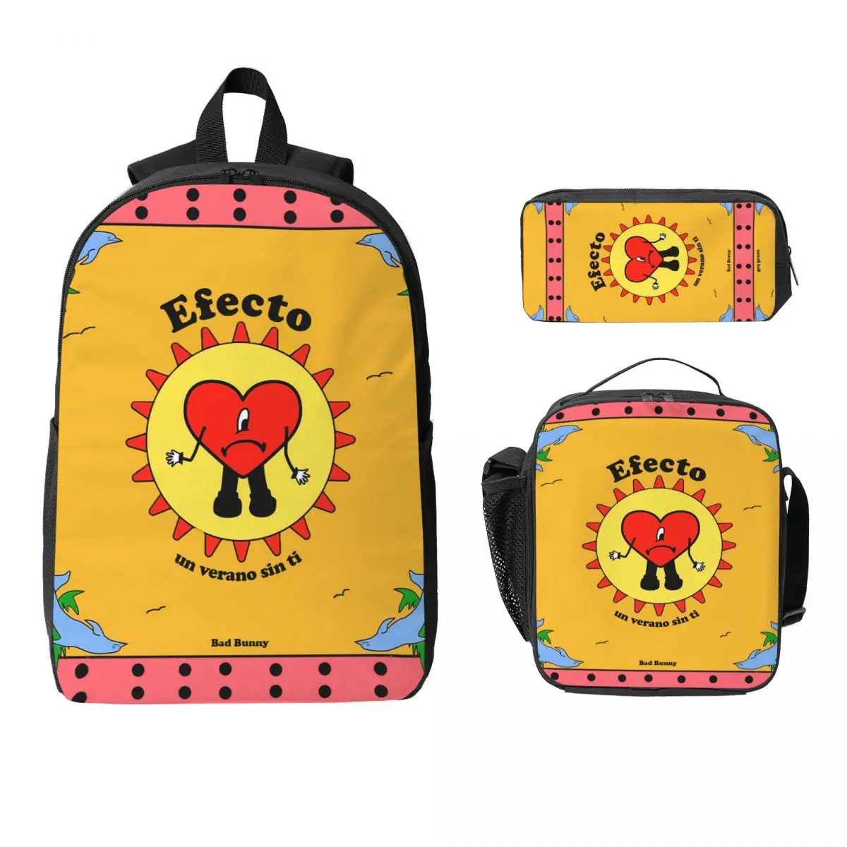 

Bad Album Cute Pattern Kids Backpack Lunch Box Pen Bags for Boys Girls Backpacks Schoolbag Bookbag Set