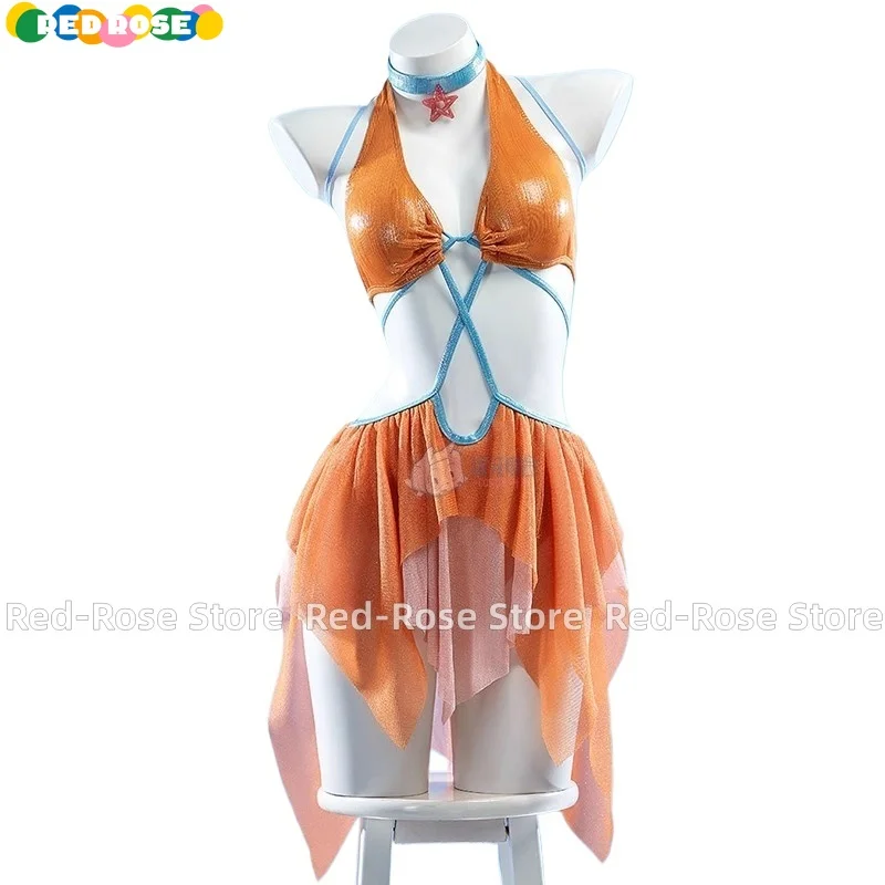 

Princess Stella Cosplay DOUJIN Cosplay Anime Cartoon Girls Roleplay Split Chiffon Skirt Swimsuit Seaside Water Entry （no Wings)