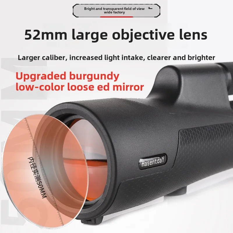 Telescopio portátil profesional de caza estándar 12X52 con lente ED para observación de aves y actividades al aire libre Monocular