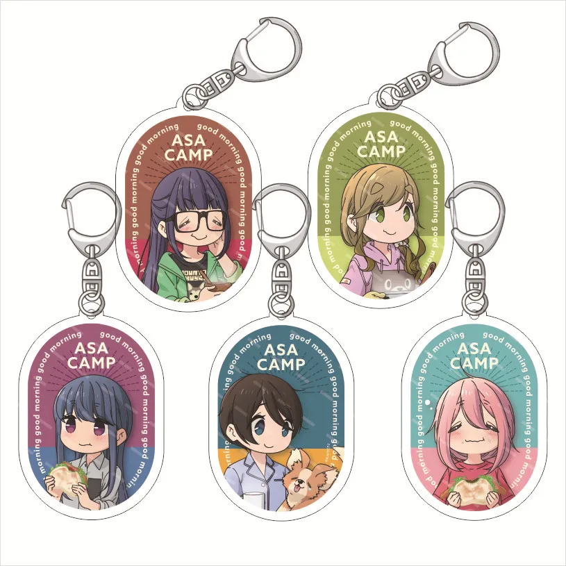 Anime Laid Back Camp acrylic keychain wasabi Mugohara Fujiko Shimarin Okaki Chiaki Car luggage pendant Fans friend gifts 6cm