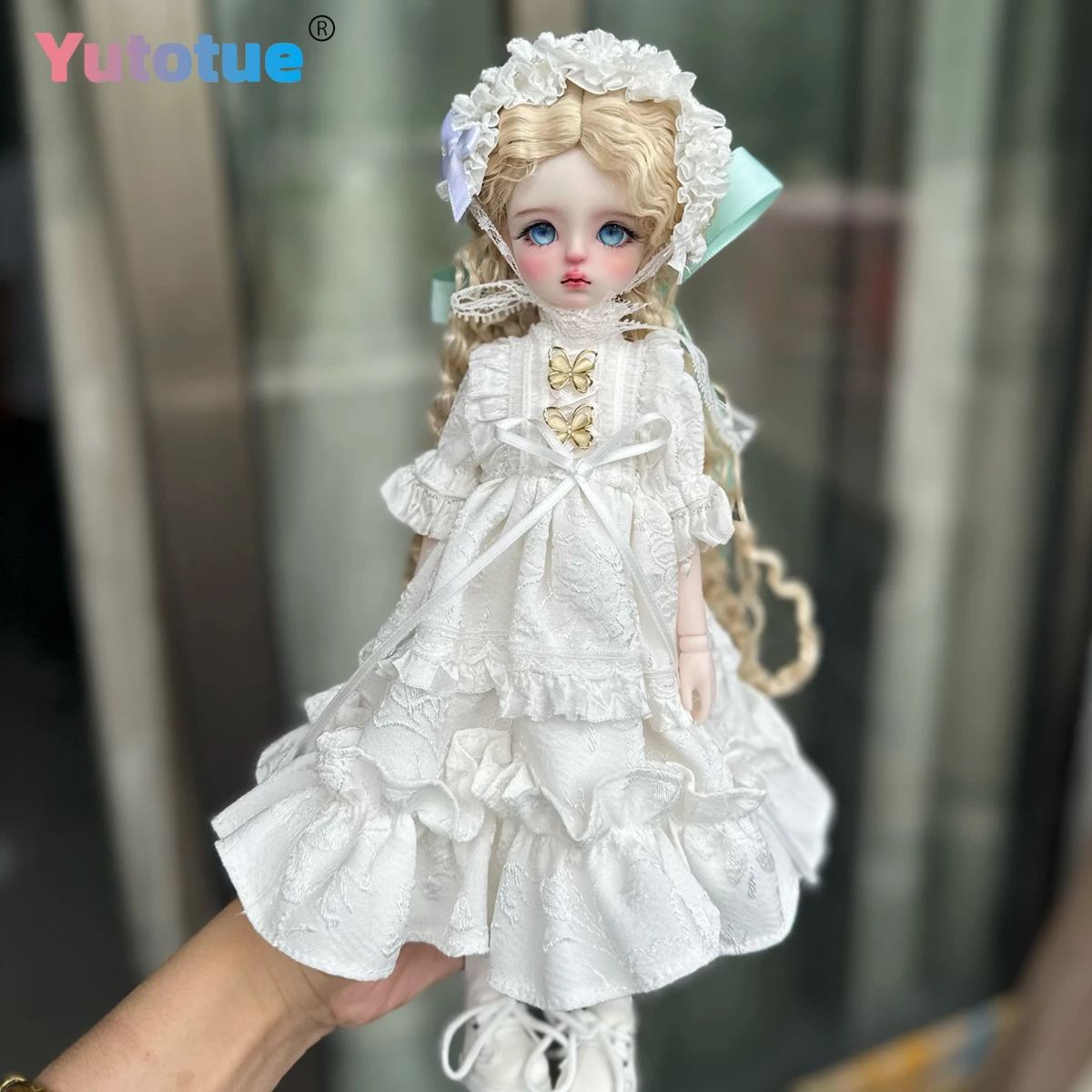 YUTOTUE – jolie poupée fille de 13 pouces de hauteur, jouet avec perruque de cheveux bouclés, chaussures habillées, ensemble complet, cadeau réaliste pour enfants