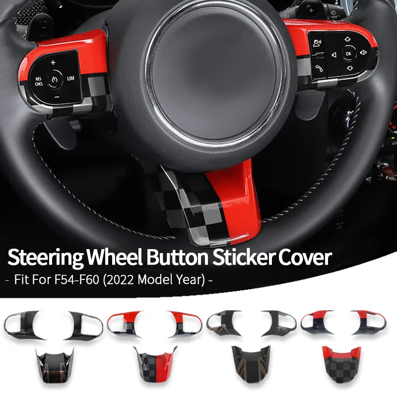 

3PCS Car Steering Wheel Panel Cover Sticker For Mini Cooper F54 F55 F56 F57 F60 Countryman 2022 Interior Decoration Accessories