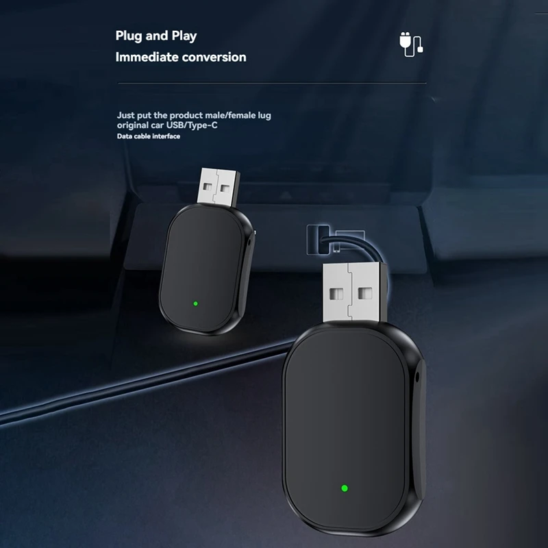 USB Type C 2 In 1 Wireless Carplay Android Auto Adapter Wireless Car Adapter Convert Wired Android Auto To Wireless