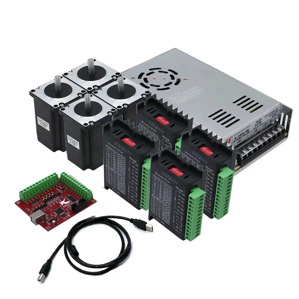 HLTNC 3 4 Axis Kit CNC Nema 23 2.2N 82mm Stepper Motor Driver