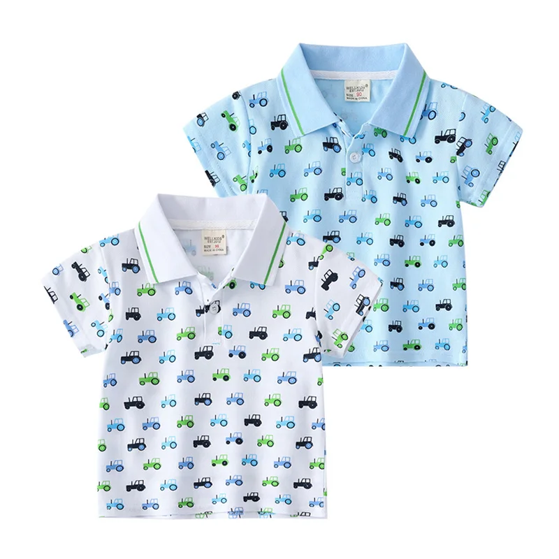 

New Summer Boys Polo T-shirts Cotton Fabric Toddler Tee Baby Shirts Cotton Fabric Kids Children Clothes