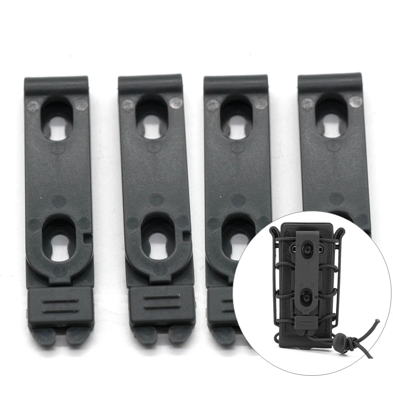 2PCS 4PCS Tactical 9mm Molle Clips Clamp Molle Attachment Soft Shell Magazine Pouch Universal Knife Sheath Back Clips Knife Clip