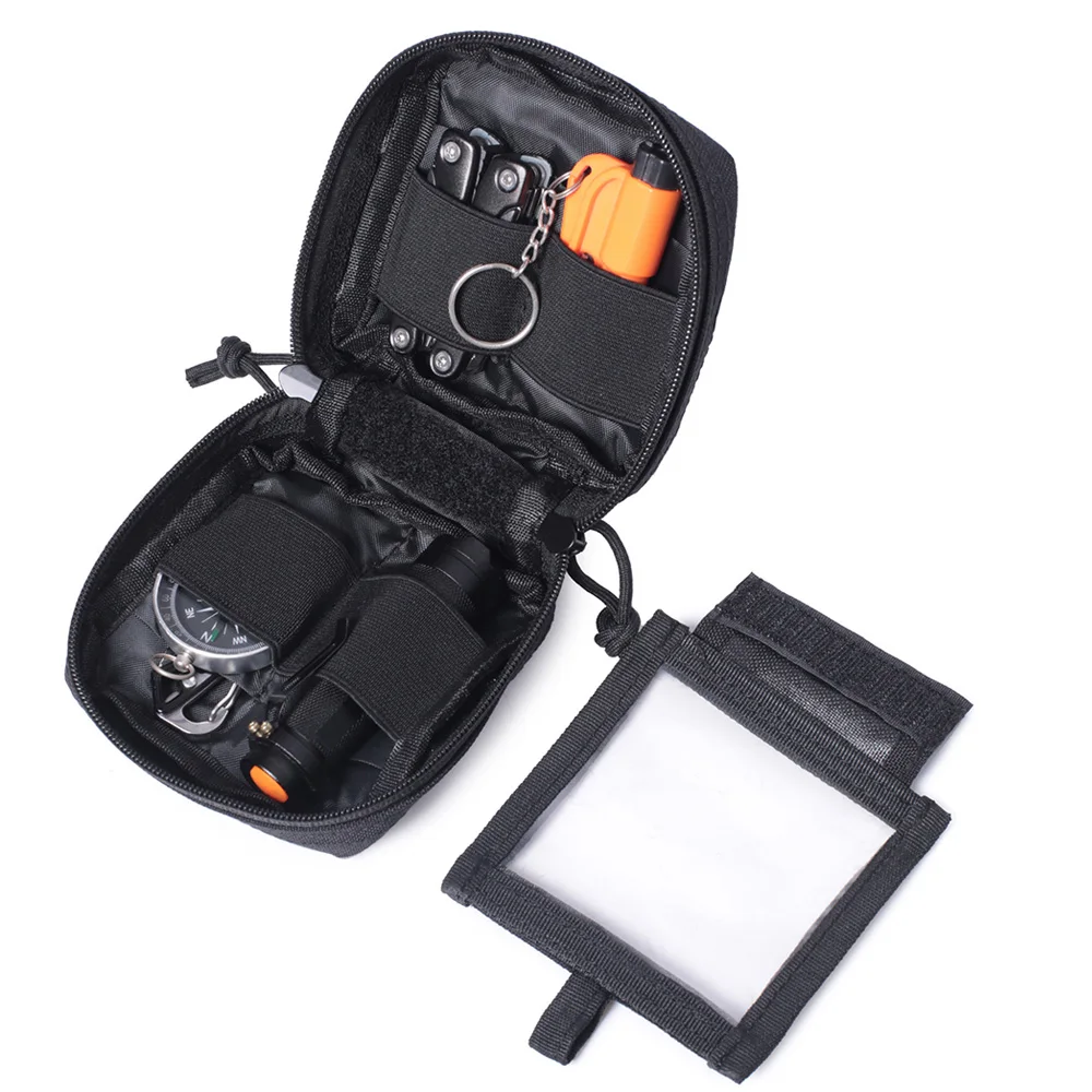 Kit supervivencia táctica MOLLE mini: cuchillo, brújula, linterna - imagen 4