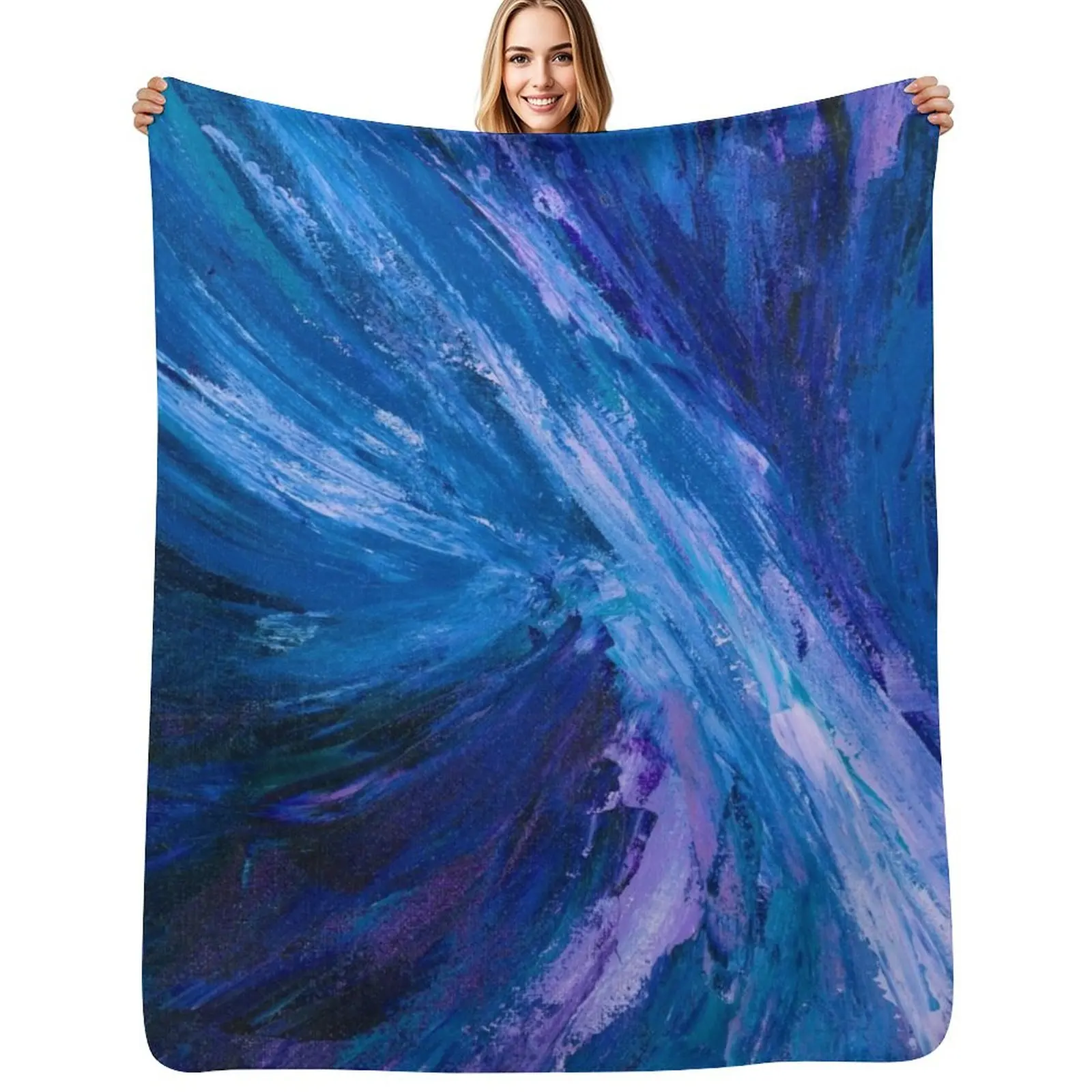 

Intuitive Abstract Water Landscape by Courtney Hatcher Throw Blanket Ultra Plush Cozy Blanket for Napping Sleeping