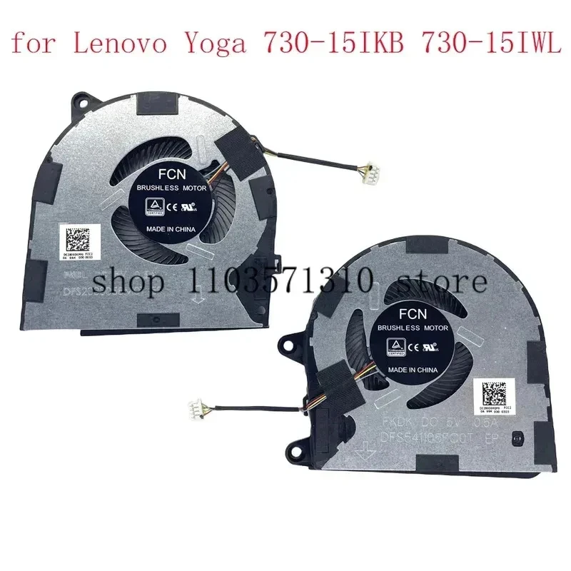 

Комплект вентиляторов для охлаждения процессора и графического процессора Lenovo Yoga 730-15IKB 730-15IWL, модель DC28000KQF0 JM
