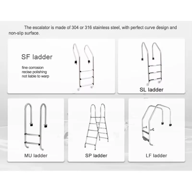 スイミングプール水中エスカレーター 304 ステンレス鋼プールはしご 2-5 ステップスイミングプール水中階段ステップ機器