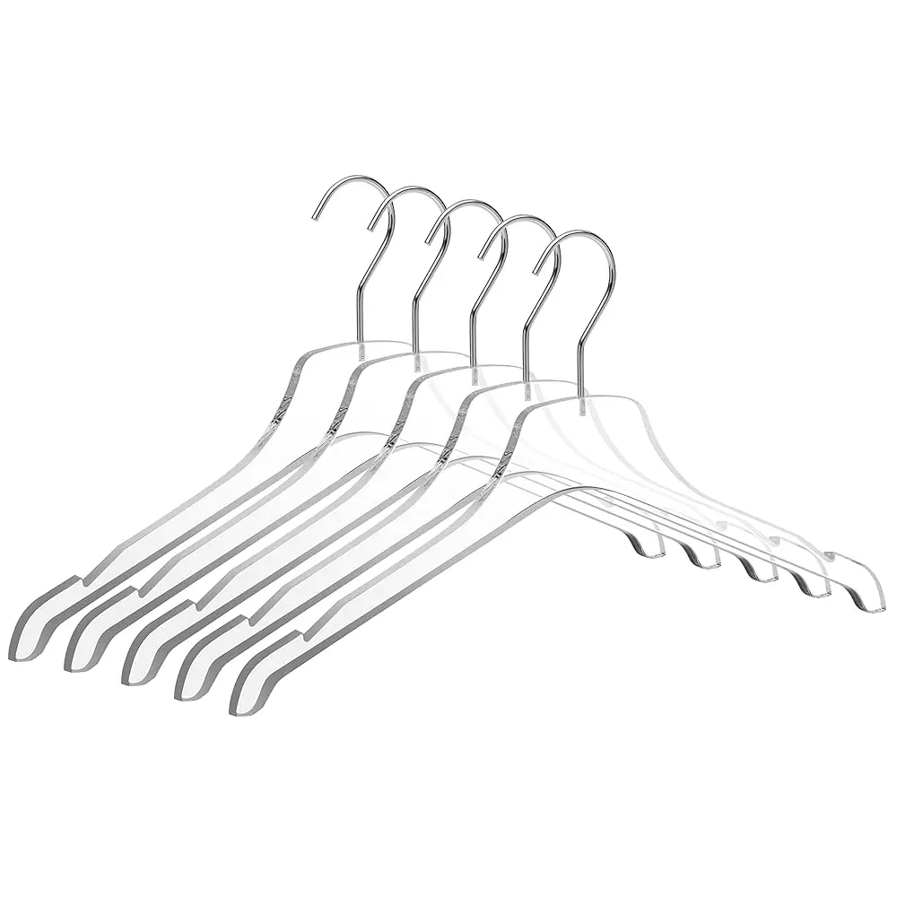

Quality Acrylic Hangers, Made Of Clear Acrylic For A Luxurious Look And Feel With Swivel Hook For Suit, Coat, Sweater, Jacket,