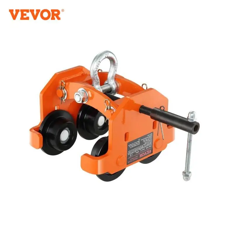 

VEVOR 4400lbs/2T Push Beam Trolley with Dual Wheels Alloy Steel Garage Hoist for Straight Curved I Beam Flange Width 2.8"-6.7"