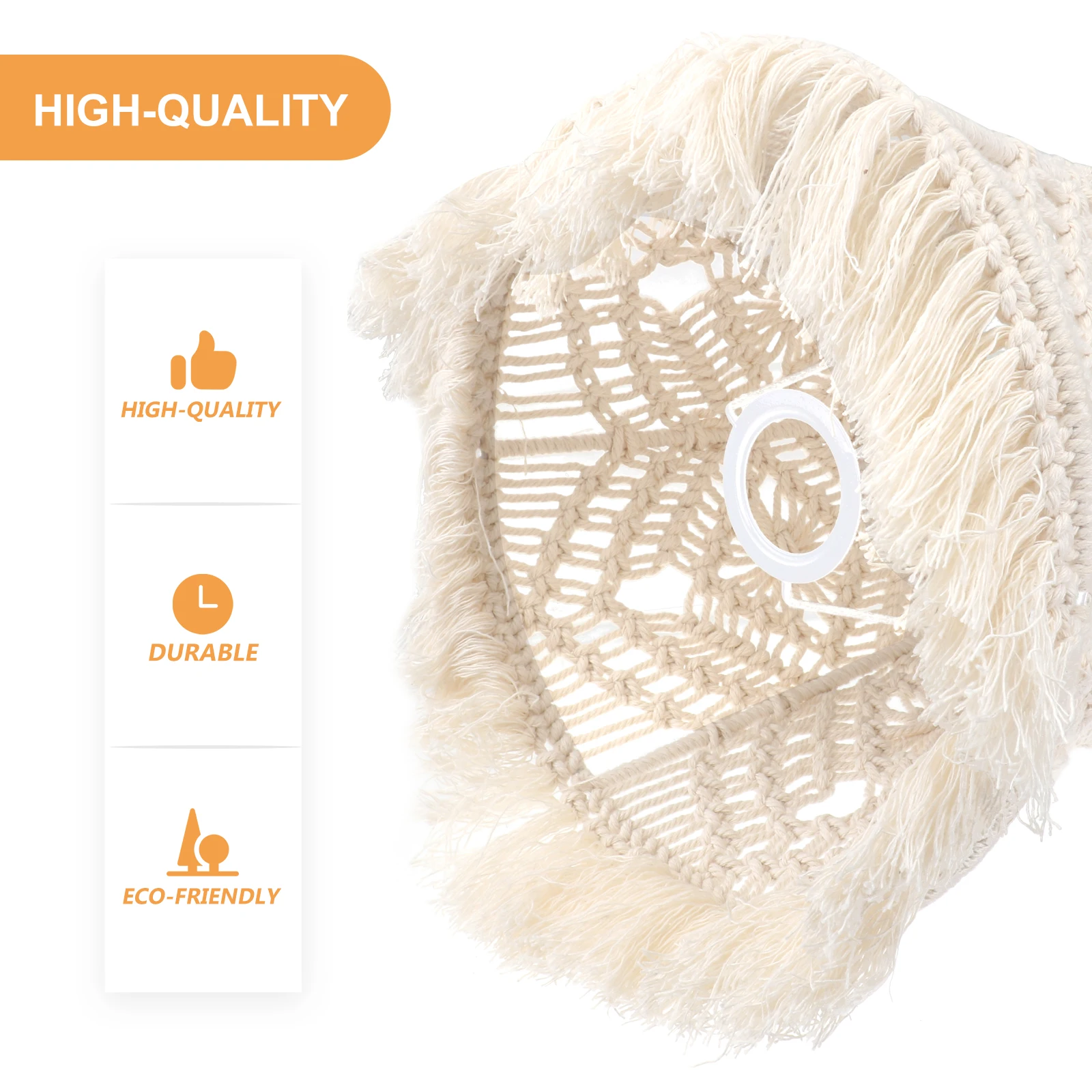 Cotton Rope Lampshade H Woven Macrame Cover Bohemian Style Living Room Bedroom Decor Weaving Light Shade Home Rustic Modern