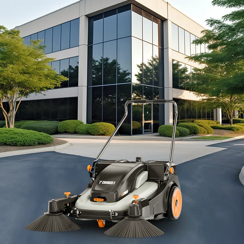 Home Use Walk-Behind Road Sweeper Triangle Pavement Cleaning Machine For Cleaning Floor