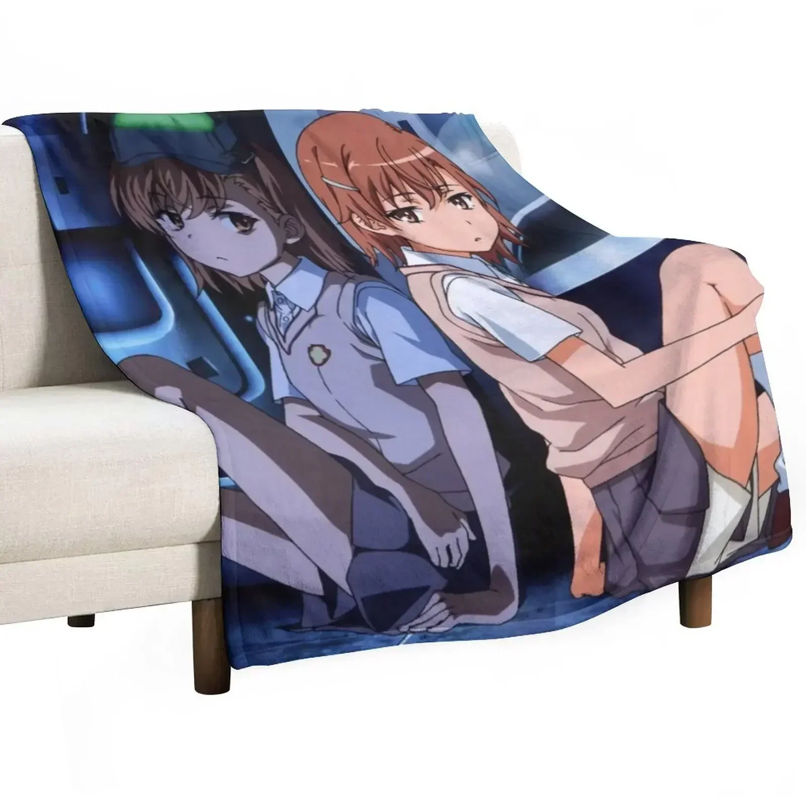 

Toaru Series - Misaka Mikoto & Imouto Throw Blanket Compact Warm Blanket for Car Road Trip