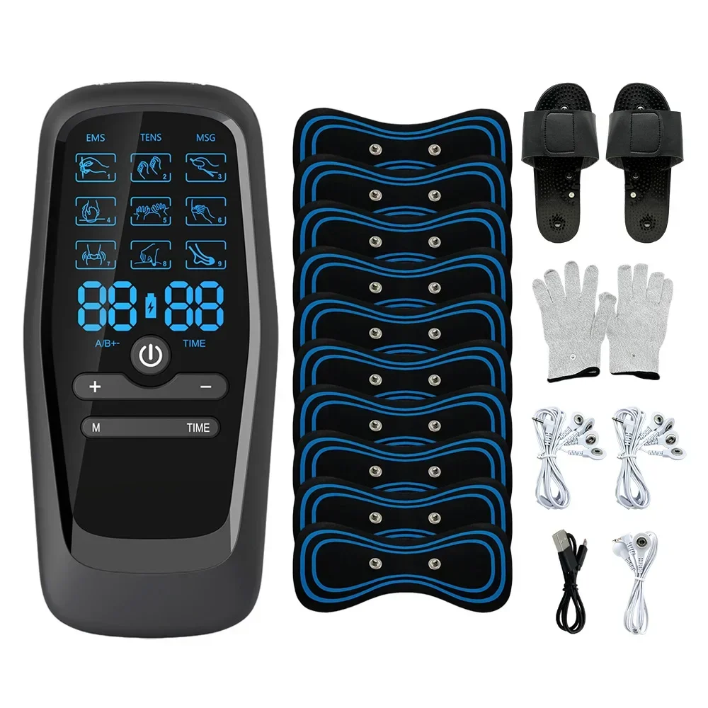 EMS Electric Muscle Therapy Stimulator Tens Unit Machine Back Neck Meridian Physiotherapy Pulse Abdominal Prostate Body Massager