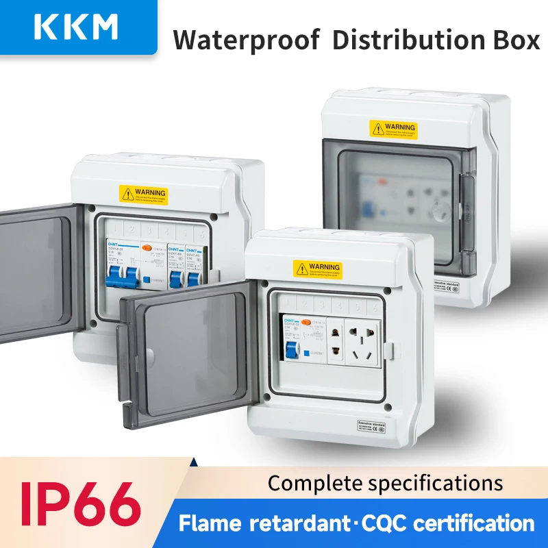Electrical IP66 Surface Mounted PC+ABS Plastic Waterproof Distribution Box Circuit Breaker Switch Box Indoor Outdoor