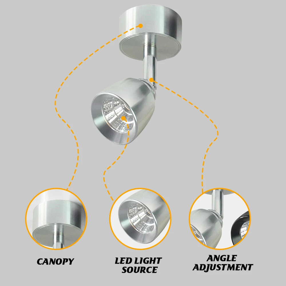 Modern Design Dimmable LED Wall Lamp 360 Rotating Adjust LED Spot light 7W10W LED Ceiling Downlight Background Wall Lighting