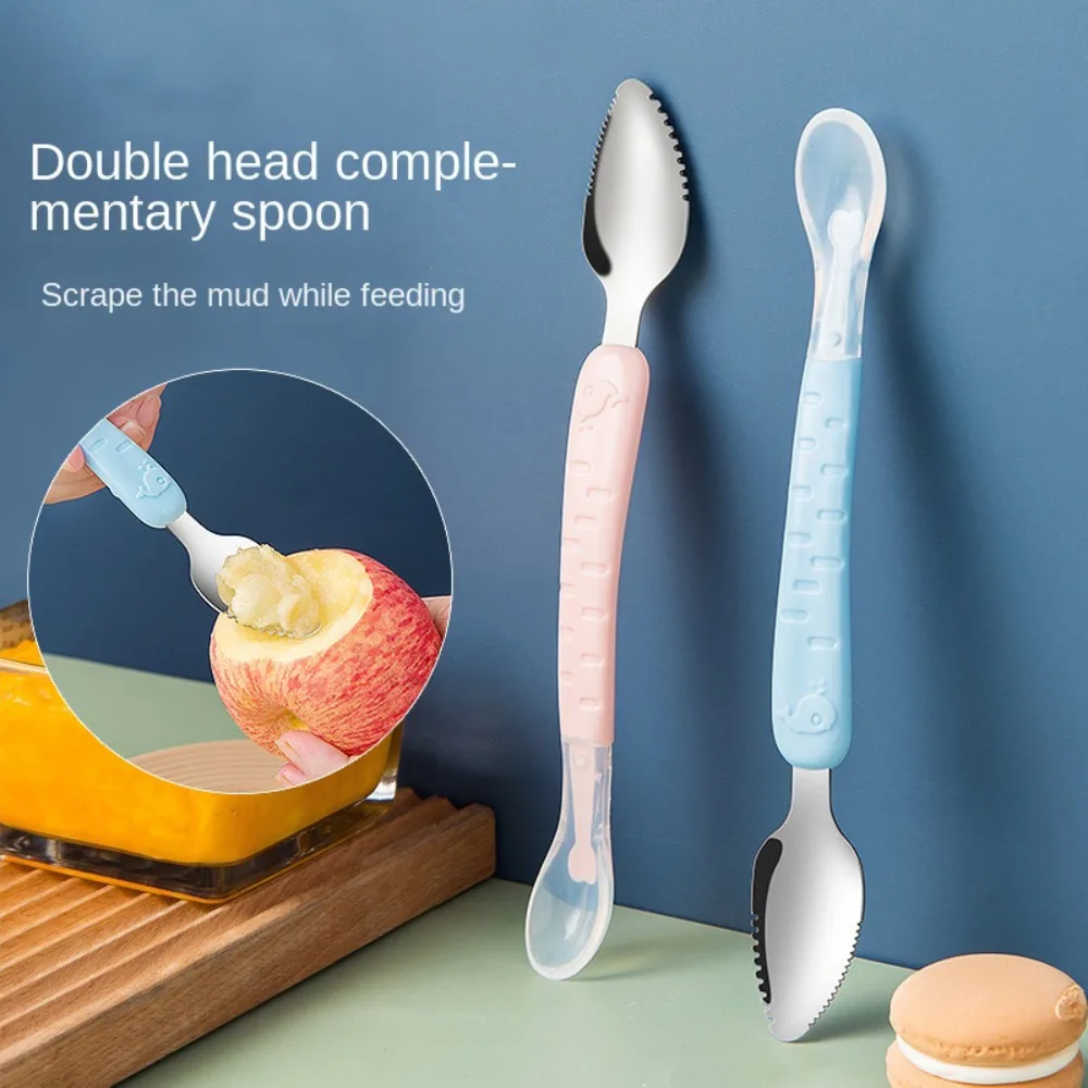 

Creative Double Headed Baby Tableware Food Grade No Odor Puree Spoon Complementary Food Spoon