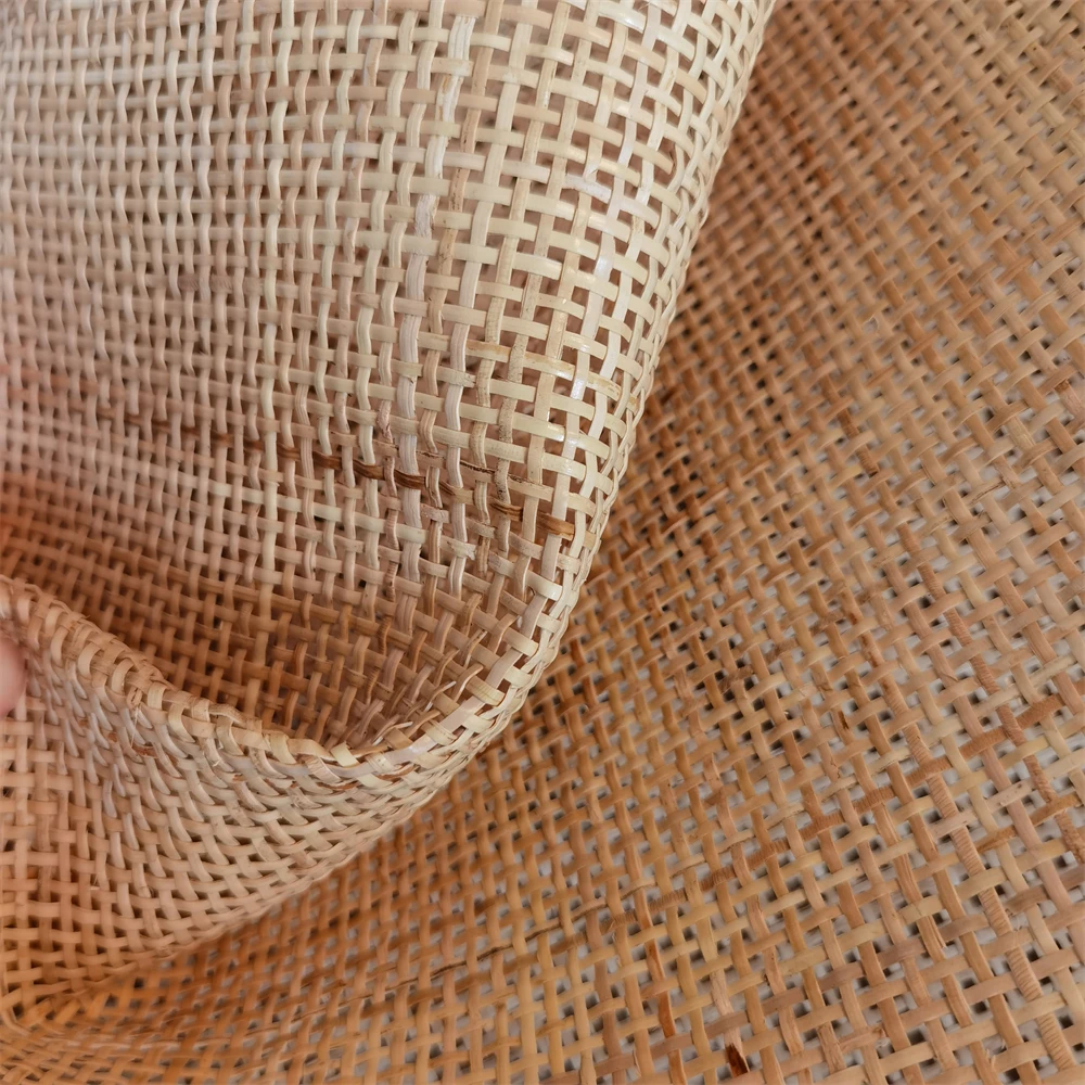 100cm Wide 2.0mm Checkered Natural Cane Webbing Roll Real Indonesian Rattan Sheets Furniture Bedside Table Materials