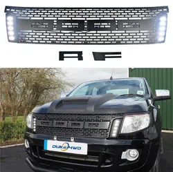 Rejilla delantera de carreras para coche, cubierta de malla Abs para Ranger T6 Xl Xlt 2012 2013 2014