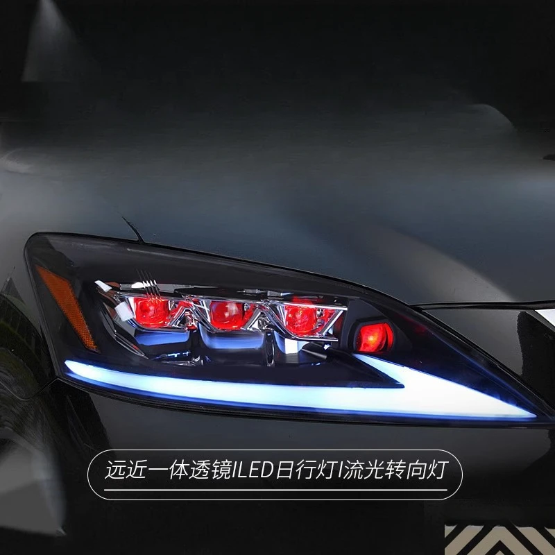 Suitable for Lexus ES Headlight Assembly Modification Three-Eye Matrix LED Daytime Running Light Flowing Turn Signal Light