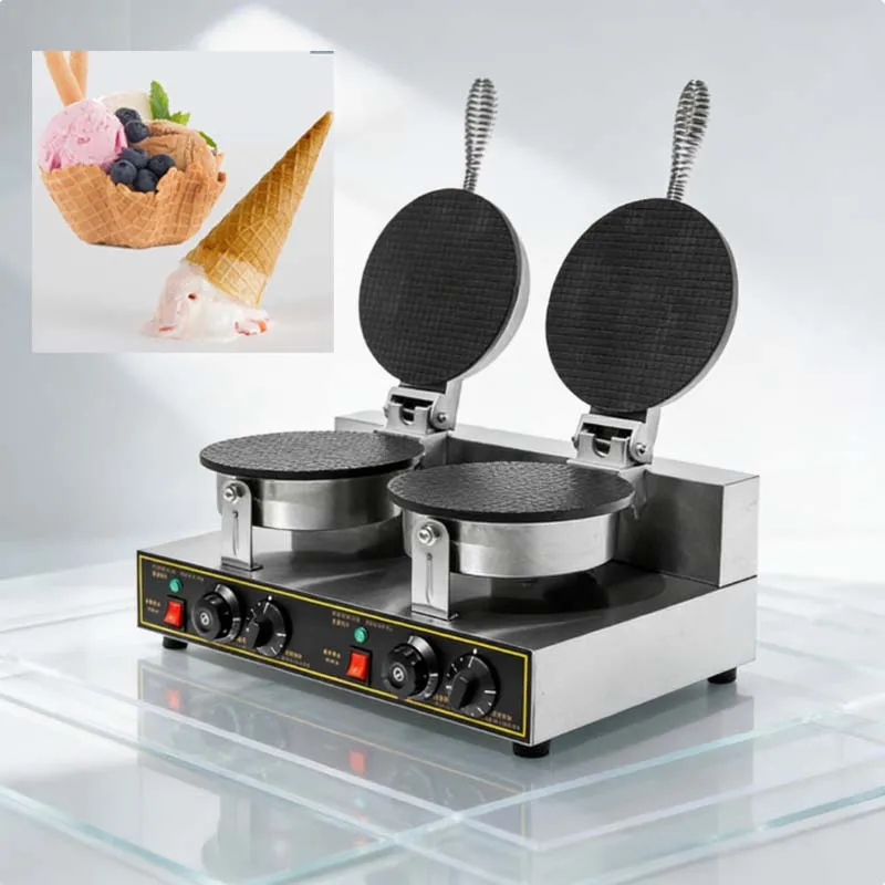 Electric Ice Cream Egg Pastry Machine Crepe Crispy Egg Roll Baker Waffle Bakeware Commercial Small Ice Cream Cone Machine