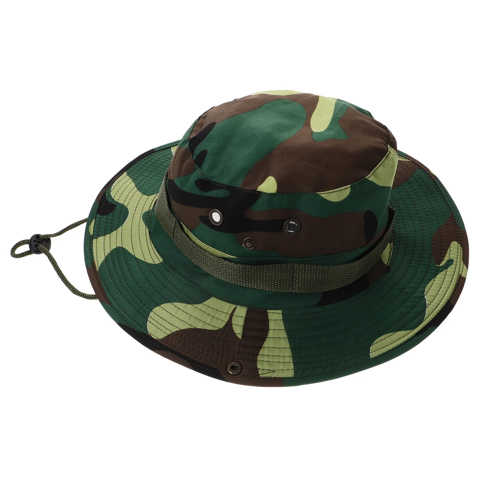 

Camo Bucket Hat Men Lightweight Polyester Sun Protection Adjustable Neck Strap for Hiking Fishing Outdoors Camo Bucket Hat