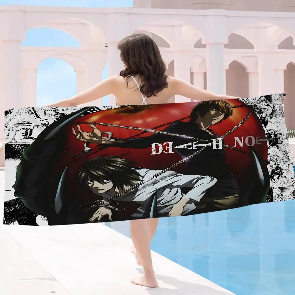 Anime Death NoteS Microfiber Printed Beach Towel Mountain Climbing Yoga Beach Swimming Running Absorbent Soft Towel