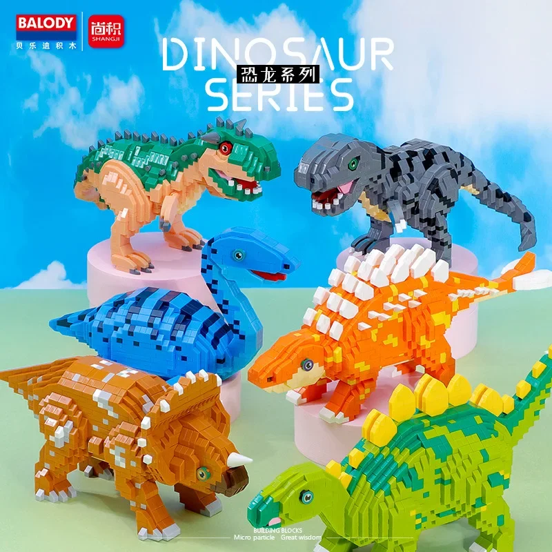 Balody Jurassic Dinosaur Block Set Bouwstenen Tyrannosaurus Rex Velociraptor Verbinding Micro Bricks Figuur Speelgoed Voor