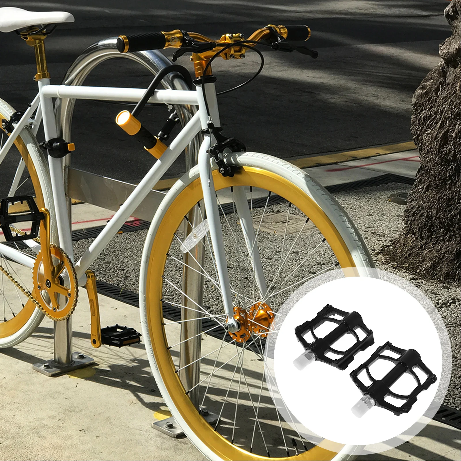 

1Pair Flat Bike Pedals Aluminum Alloy Folding Design Strong Structure for Daily Commute Touring Versatile Cycling Use