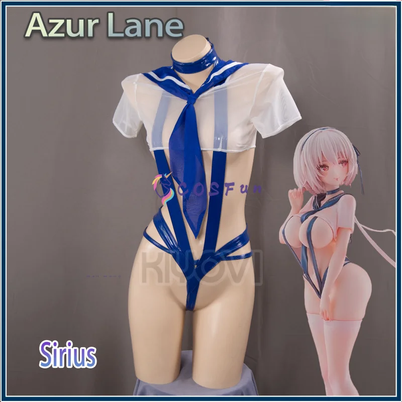 Game Azur Lane Sirius Cosplay Costume Sexy Sailor Uniform Playful Swimsuit Halloween Carnival Party COSFun view 2