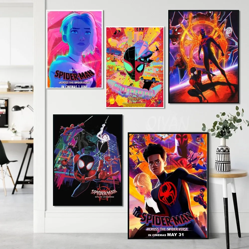 Poster Paper Print Home Living Room Bedroom Entrance Bar Restaurant S-Spider Man Across The Verse Cafe Art Painting Decoration