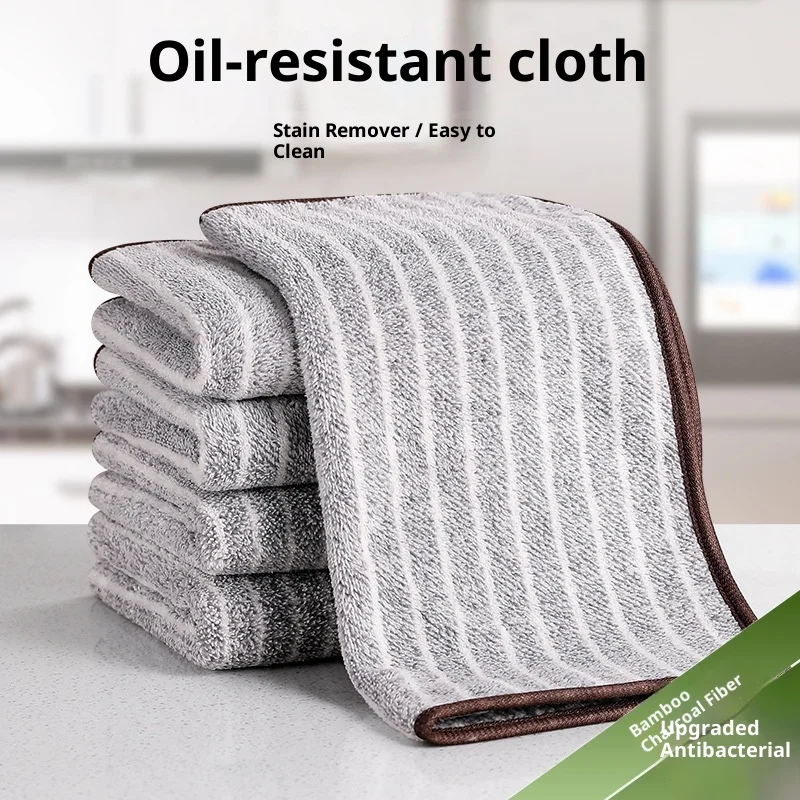 

Kitchen Specialty Cloth Dishwashing Towel Non-Stick Oil Free Absorbent Cleaning Towel No Fuzz Durable Household Tool