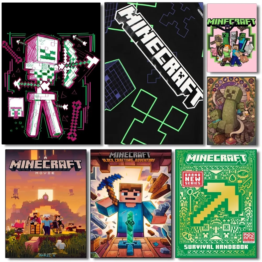 1PC PC GAME M-Minecraft Poster Self-adhesive Art Waterproof Paper Sticker Coffee House Bar Room Wall Decor