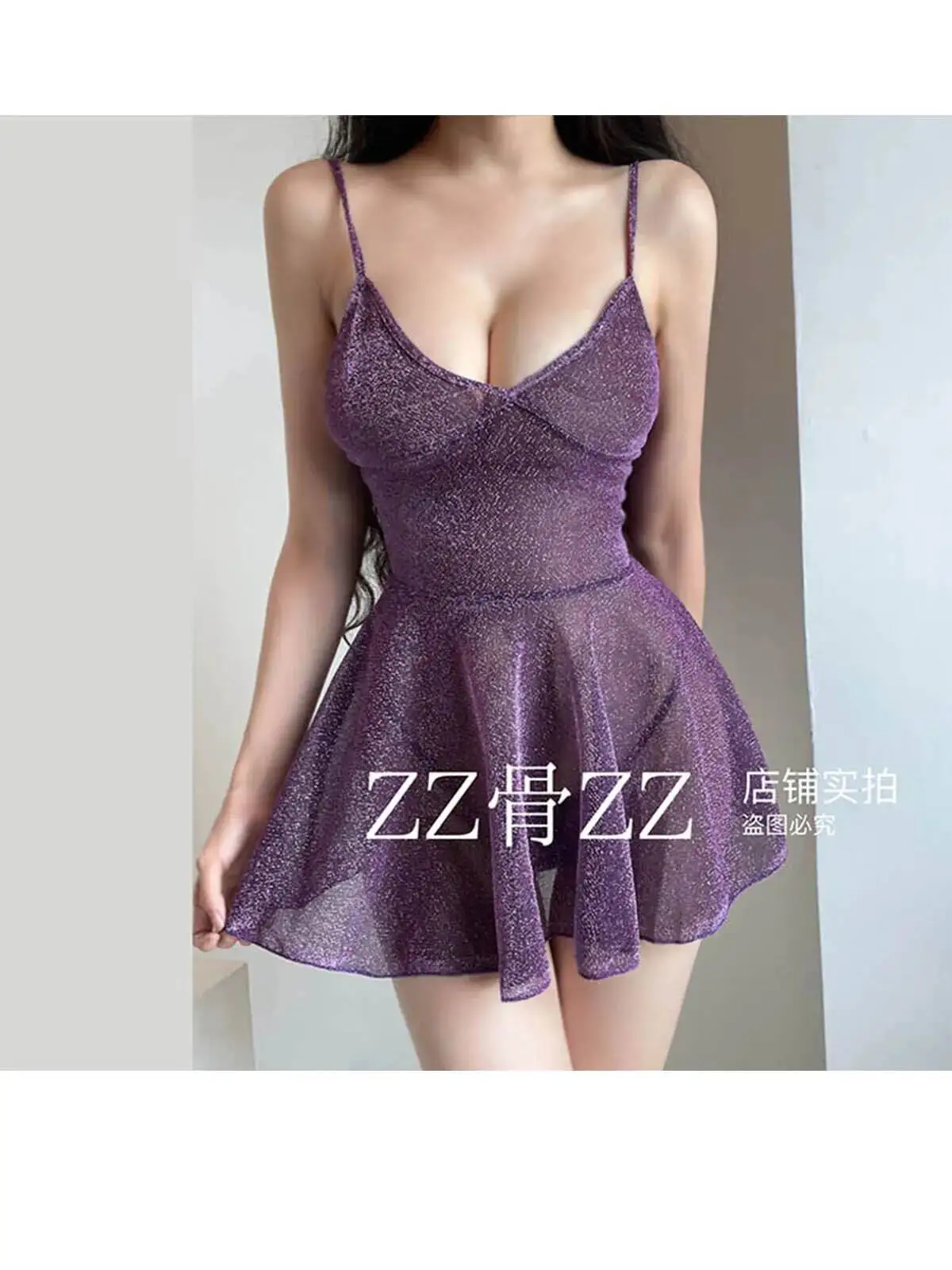 Neue Sexy Feminine Stil V-ausschnitt Brust Cinching Taille Süße Leibchen Kurzes Kleid Elegante Lila Süße Tank Mini Kleid E7KK