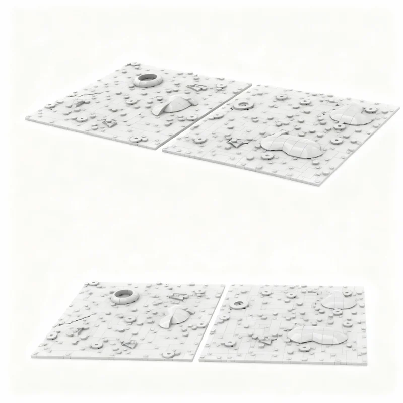 

897pcs MOC Two Crater Plates Space Classic Model Building Blocks Construction Toy Christmas Gifts DIY Creative Idea Education