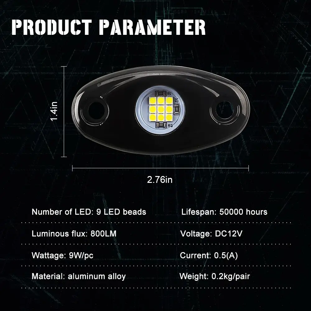 car All terrain vehicle chassis light chassis light underbody LED Car underbody LED Light single color boat for For Jeep