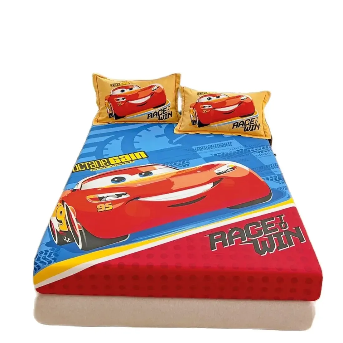 Lightning McQueen car Bedding Fitted Sheet 3pcs Printed With Pillowcase Suitable For Children And Adults 3D Boy\'s Bedding