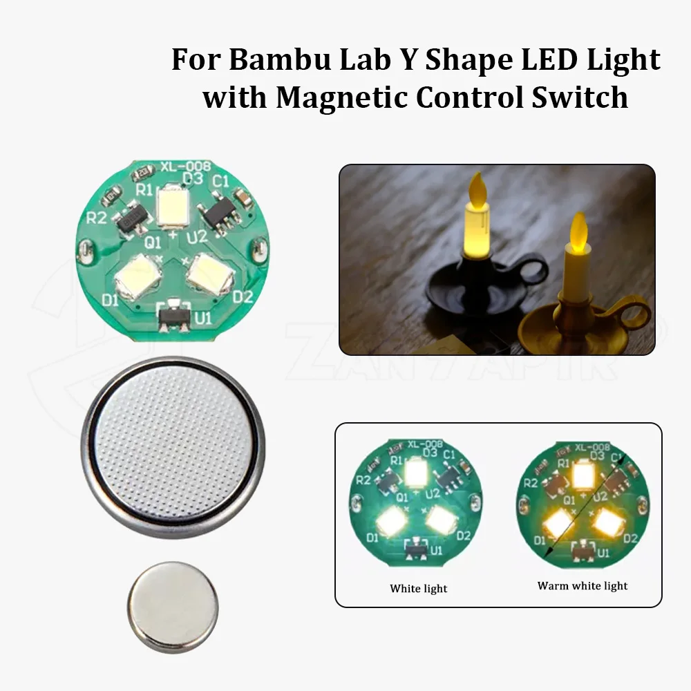 Für Bambu Lab Y-förmige LED-Leuchte mit Magnetsteuerung DIY 3D-Druck Modellteile für 3D-Drucker