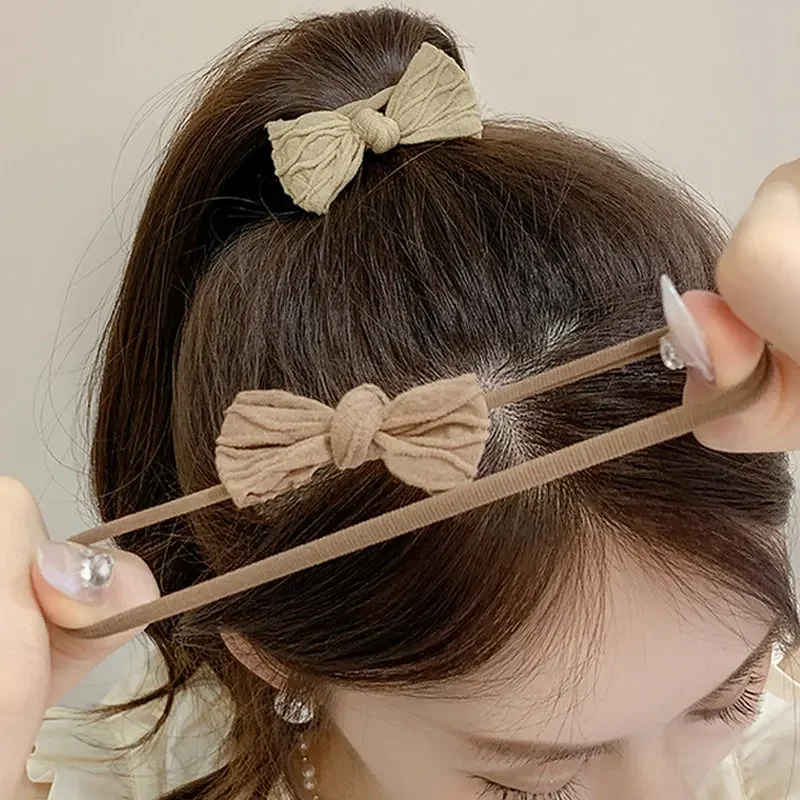 1/10PCS Women Hair Band Girls Hair Ties Bows Nylon High Elastic Rubber Bands Scrunchies Elastique Headwear Hair Accessories