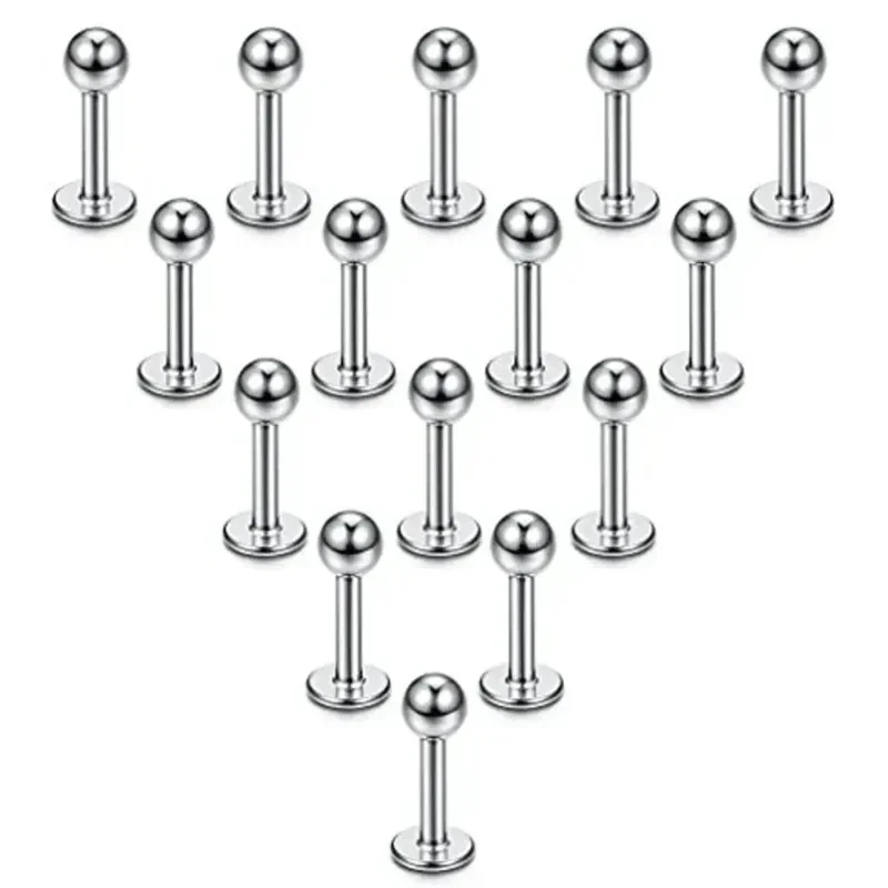 Surgical Steel Labret Lip Piercing Earrings, 36Pcs Set