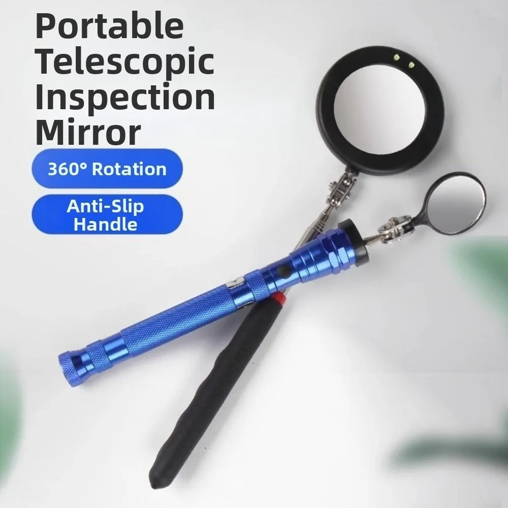LED Light Telescopic Inspection Mirror High-Definition Portable Vehicle Inspection Mirror Handheld Universal